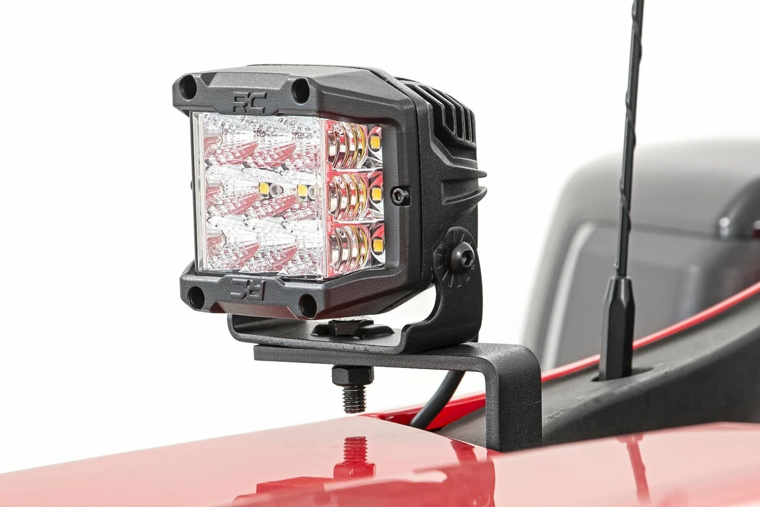 Fits Chevy Silverado 1500 (19-24) LED Light Kit Ditch Mount 2_ Black Pair 70842